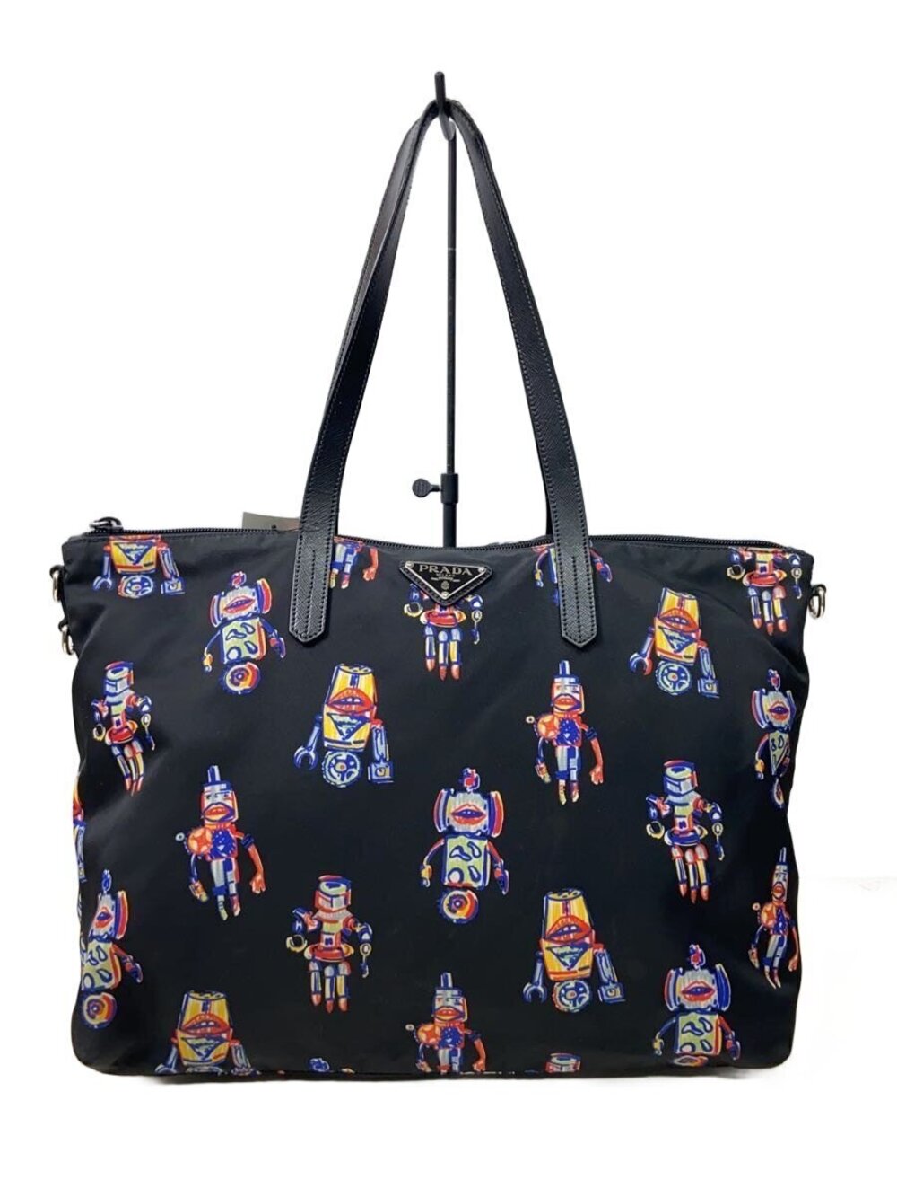 Prada Shoulder Bag TESSUTO STROBO Robot Black